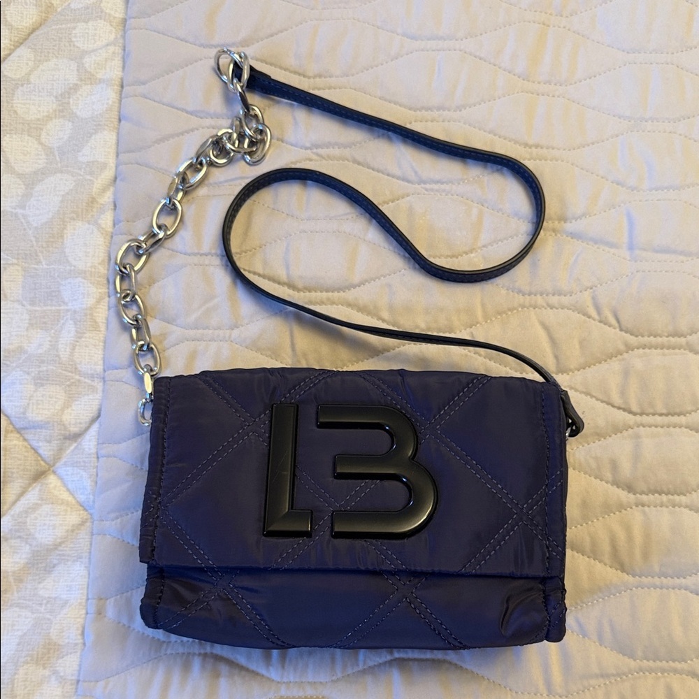Bimba y Lola LB Navy Quilted Crossbody Bag with Chain Strap